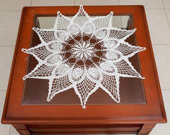 Centro de instrucciones escritas a crochet, pieza central, mantel de encaje, decoración del hogar, mantel de ganchillo, tapete de mesa de ganchillo, patrón de mantel