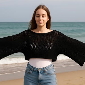 Knit Brioche  Sweater pattern Easy Knit Sweater Knit Cropped Shrug Pattern Knitted Bolero Shrug Top  pattern pdf Knit Pullover Pattern