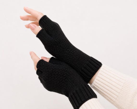 Fingerless Gloves Knitting Pattern PDF Easy Knit Mittens for Women