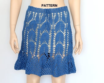 Lace Skirt Pattern Crochet Skirt Pattern Summer  Skirt Crochet Pattern PDF  Women's Clothing Patterns Beach Cover Up Lace Beach Skirt