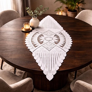Crochet Table Runner Crochet Table Doily Doily Runner Center Piece Lace Runner Home Décor Crochet Table Runner  Pattern Written Instructions