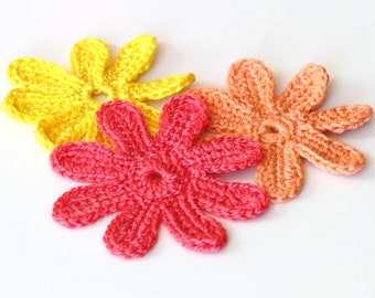 Crocheted Flower Tutorial, PDF Crocheted Flowers Pattern, DIY Flower
