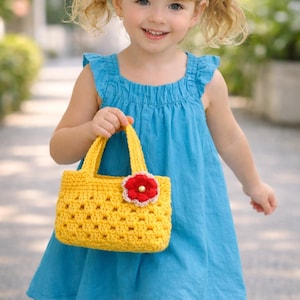 Girl's Crochet Purse PDF Pattern, Tote Bag Crochet Pattern, PDF Patterns