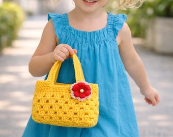 Girl's Crochet Purse PDF Pattern, Tote Bag Crochet Pattern, PDF Patterns