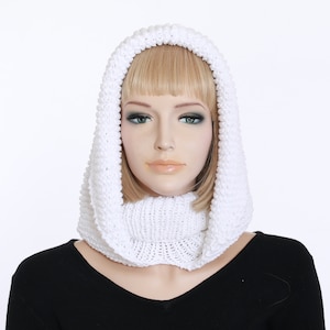 Women Winter Hood Scarf  Cocoon Hooded Cowl Hoodie Cowl Hat Pattern Cowl Pattern Winter Hat Knitting PATTERN Adult Teen Knitted Chunky
