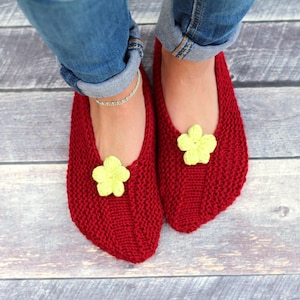 Knitted Slippers Pattern  Slippers PDF Slippers Tutorial Slipper Socks Ladies Slippers Knitting Pattern  Ladies Basic Slipper