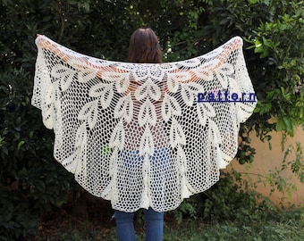 Crochet lace shawl tutorial  Crochet PDF patterns Crochet shawl Lace shawl pattern Handmade shawl Wrap pattern, Shawl pattern PDF pattern