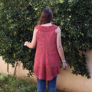 Lace Vest Crochet Pattern Circular Vest Pattern Bohemian Waistcoat  Vest Tutorial Bohemian Cardigan Crochet Cover Up Lacy hippie vest
