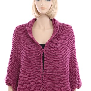 Knit Shrug Pattern PDF Women Poncho Knitting Pattern Easy Knit Pullover Cape Pattern Cozy Shoulder Cover Up Shawl Pattern for Beginners