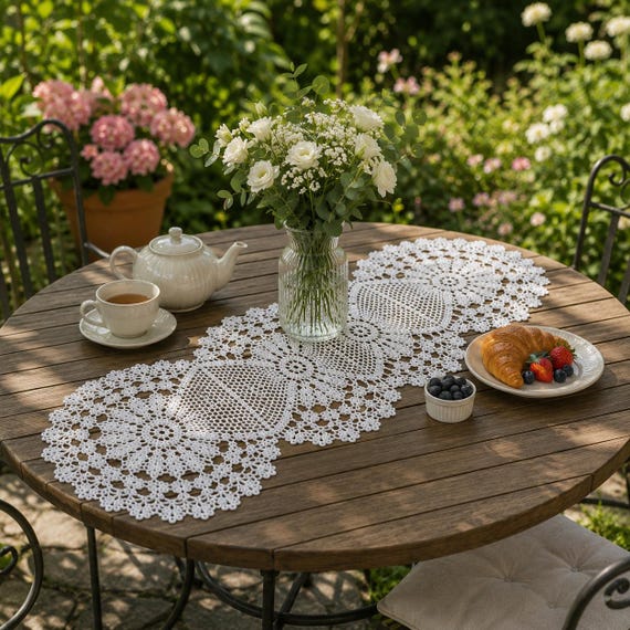 Table Cloth Tutorial Table Runner Pattern Crochet Table Runner PDF