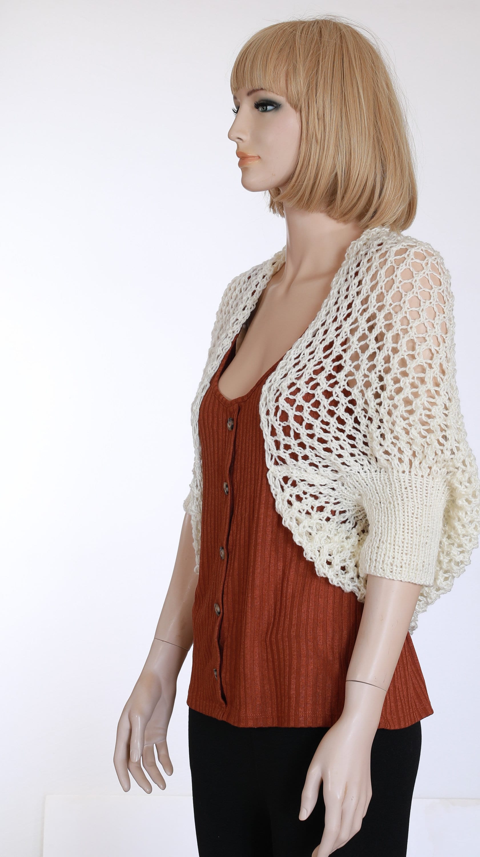 Knitted Bolero Shrug Pattern PDF Vest Pattern Shoulder Shrug Shoulder