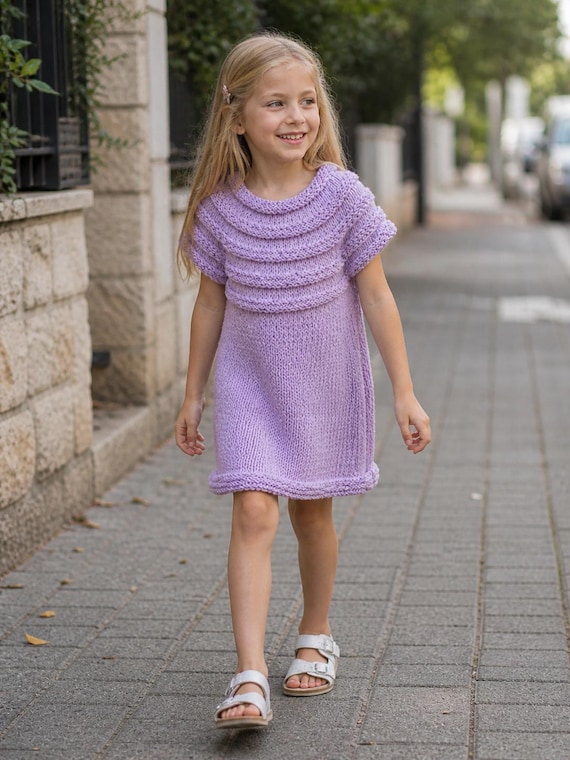 easy knit dress Classic Girls Pattern Girls Dress Pattern Knit Child Dress, Girls Sweater Dress Tutorial, Size 6 7 Years pair:kiera-faux-leather-oversized-clutch-ivory