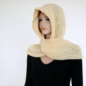 Hooded Cowl Hoodie Cowl Hat Pattern Knitting PATTERN Cowl Pattern Winter Hat Adult Teen Knitted Chunky Women Winter Hood Scarf