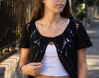 Crochet Sweater Halter Top Pattern Cover up Crochet vest Lace shrug pattern Crochet Shirts Tutorial Vest Bolero