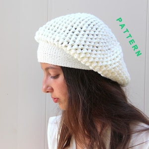 Häkelanleitung Slouch Hat Häkelanleitung Crochet Beret PDF Damen-Mütze Patterns