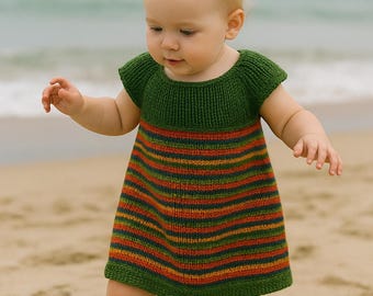 Girl Knitting dress  pattern Girls Knitting toddler girls dress Knitting dress for 1-2 years-old girl pattern  Knitting Dress Pattern