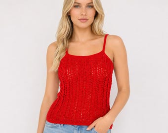 Häkeln Tank Top Muster PDF, Sommer Spitze Top Muster, Häkel Cami Muster, Frauen Sommer Top, Scarlet Breeze Tank