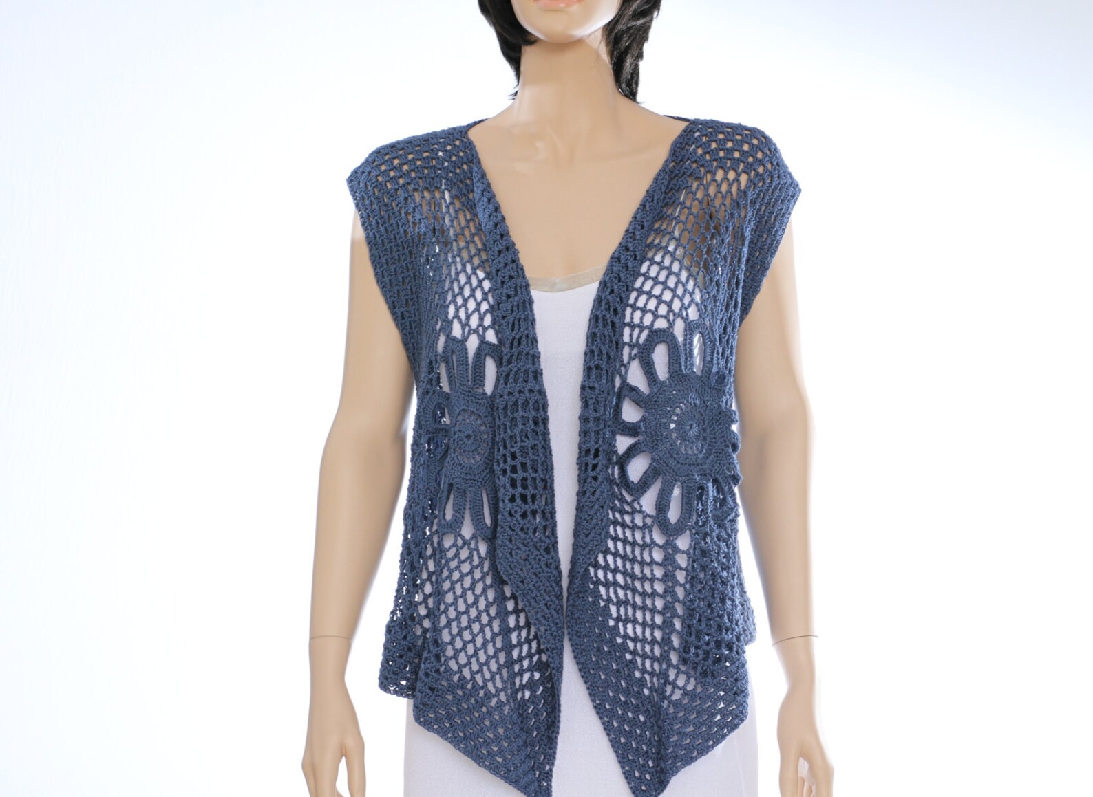 Crochet Vest Pattern Lacy Hippie Vest Lace Vest Beach Wear Etsy