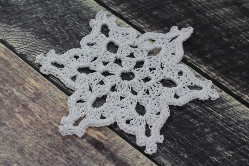 Christmas ornaments Crocheted Star Snowflake PDF Hand crochets Star Snowflake Tutorial, Snowflake Patterns image 2