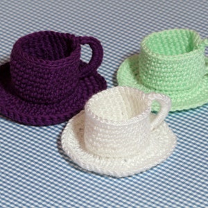 Tea Cup and Saucer Crochet Pattern, PDF Crochet Pattern, Tea Cup crochet Pattern image 1