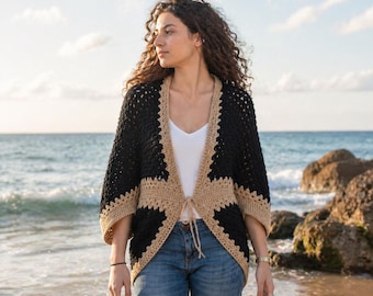 Gehäkelte Shrug Muster Bolero Muster Shrug Muster Pullover Muster Gehäkelte Strickjacke Gehäkelter Cocoon Gehäkelte Jacke Easy Crochet