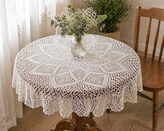 Knit Tablecloth Pattern Round Tablecloth Large Tablecloth Pattern Handmade Home Décor Accents Antique Written Instructions