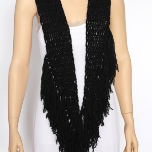Brown Long Fringe Scarf Crochet Pattern, crochet Scarf PDF Tutorial, Womens Scarf Pattern