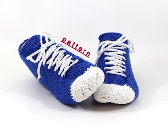 Crochet Pattern Crocheted Sneaker Slippers Pattern Unisex Slippers PDF Unique crochet Patterns