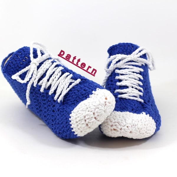 Crochet Pattern Crocheted Sneaker Slippers Pattern Unisex Slippers PDF Unique crochet Patterns