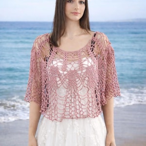 Modello di mantellina all'uncinetto, scialle da spalla traforato in PDF, elegante mantellina all'uncinetto, tutorial, modello di scialle da sposa leggero per donna