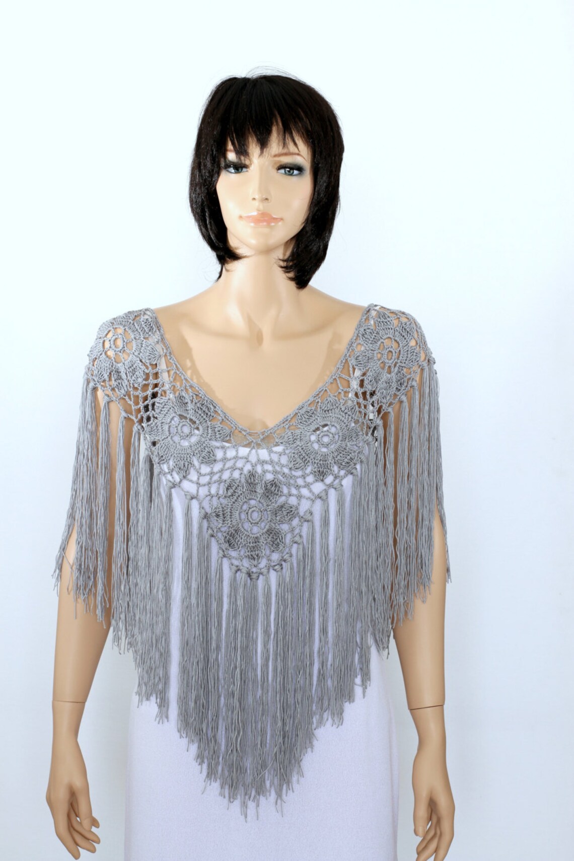 Wedding cape pattern Crochet Pelerine pattern Fringe poncho Etsy