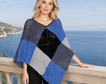 Granny Square Poncho Crochet poncho pattern PDF Cape pattern women's poncho Easy crochet pattern crochet cape pattern