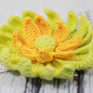 Large Gerbera Flower Crochet PDF Pattern, Handmade Yarn Flower Tutorial, Flower Crochet Patterns