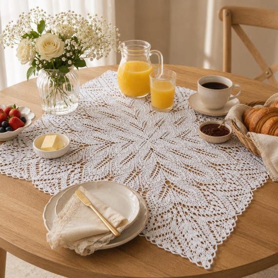 Quadratische Tischdecke Strick Tischdecke Muster Runde Tischdecke Große Tischdecke Muster Handmade Home Décor Akzente Antike schriftliche Anleitung