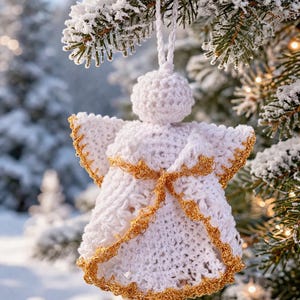 Christmas ornaments Crochet Christmas Angel Happy Holiday Crochet Decoration  Home Decor Winter Crochet Christmas Angel Angels Pattern