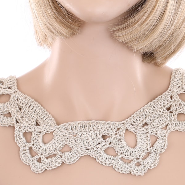 Collar Pattern Wedding Collar Lace Crochet Necklace Pattern PDF Crochet Jewelry Gift Woman Peter Pan collar Collar Bridesmaid  Necklace