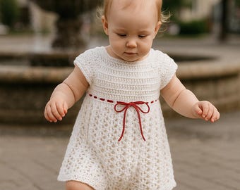 Vestido de crochê para bebê, padrão de vestido de crochê para meninas, vestido de crochê para meninas de 6 a 18 meses, padrão de vestido de renda de crochê, vestido de crochê para meninas pequenas
