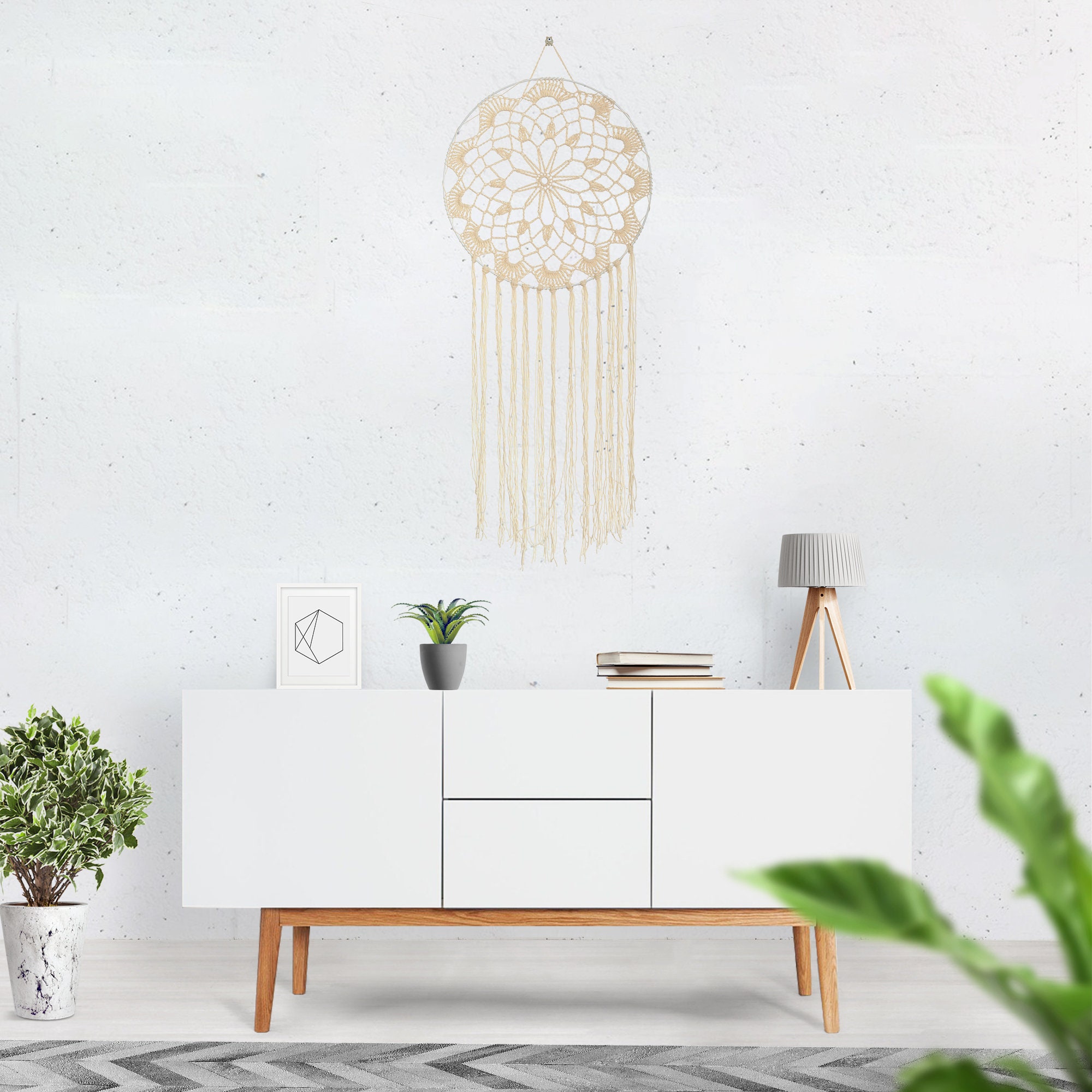 Gehäkelter Dreamcatcher Hochzeitsdeko Raumdekoration Wandbehang Geburtstagsgeschenk Boho Decor