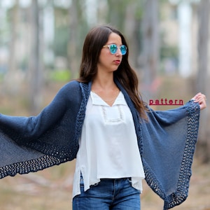 Knit Shawl Pattern Hand Knit Shawl Pattern Women Shawl Tutorial Knitting patterns Hand Knit Shawl Wraps shawls pattern Mother day gift image 1