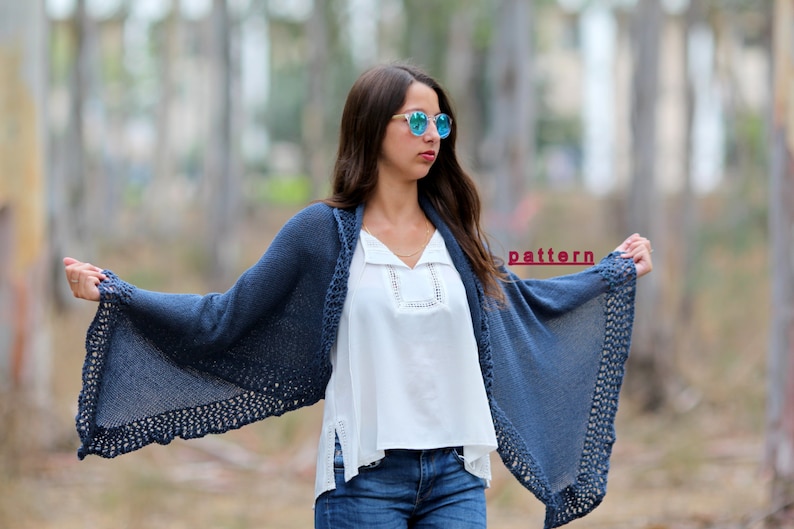 Knit Shawl Pattern Hand Knit Shawl Pattern Women Shawl Tutorial Knitting patterns Hand Knit Shawl Wraps shawls pattern Mother day gift image 1