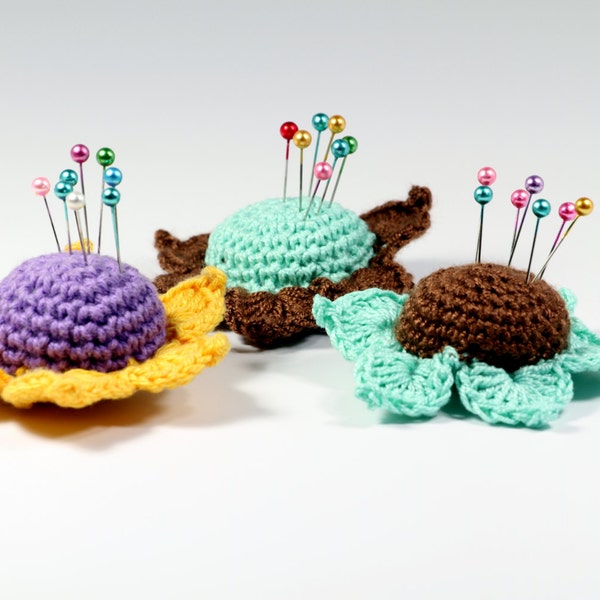 Crochet Pattern Flower Pincushion Pincushion PDF Pattern Crafting Tutorials