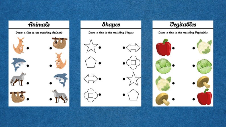 Printable Matching Worksheets for Kids | Match the Picture Activity ...