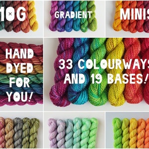 Gradient Mini Skein Sets -- Hand Dyed to Order, You Choose the Colourway and Yarn Base!