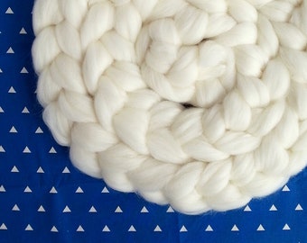 1 lb Undyed Eco Sock Blend Roving -- Organic / Eco Superwash Merino Wool & Nylon Spinning Fibre / Combed Top