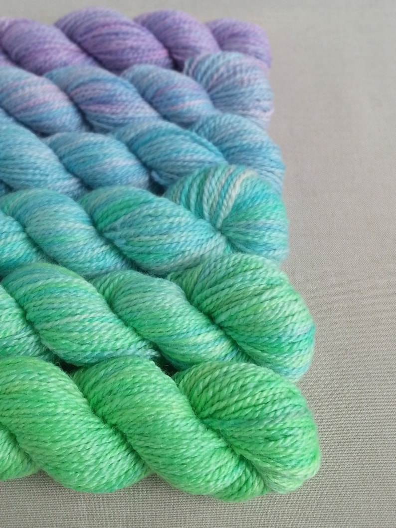 Hand Dyed Gradient Yarn Set Pastel Unicorn Dyed Etsy