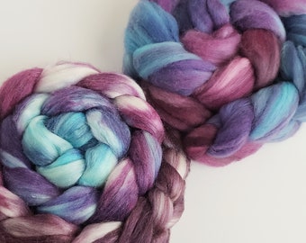 Hand Dyed Roving, Gradient / Multi Top for Spinning, Your Choice of Fibre Base and Size! -- "Lingering in the Dream" (Dyed to Order)