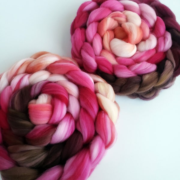 Hand Dyed Roving, Gradient / Multi Top for Spinning, Your Choice of Fibre Base and Size! -- "Strolling on the Beach" (Dyed to Order)
