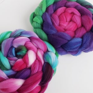 Roving teint à la main, dégradé / Multi Top pour le filage, votre choix de base de fibre et de taille ! -- &quot;En attente de la réponse&quot; (teint à la commande)