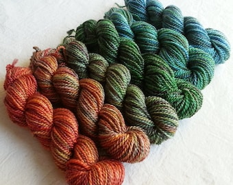Hand Dyed Gradient Yarn Set,  "Floating on the Lake" (Dyed to Order) Your Choice of Size and Yarn Base
