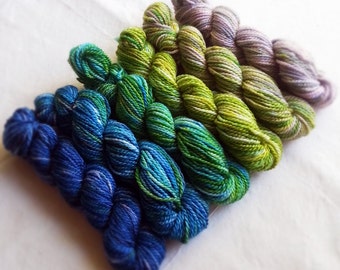 Hand Dyed Gradient Yarn Set,  "Sleeping in the Shade" (Dyed to Order) Your Choice of Size and Yarn Base